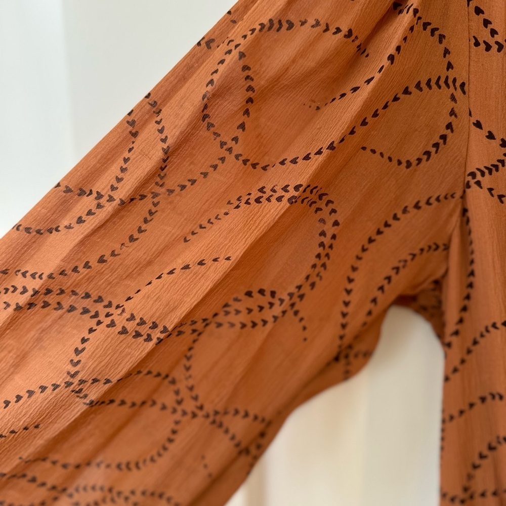 A.L.C. 100% Silk Heart Print Marlowe Long Sleeve Dress - Picture 7 of 10